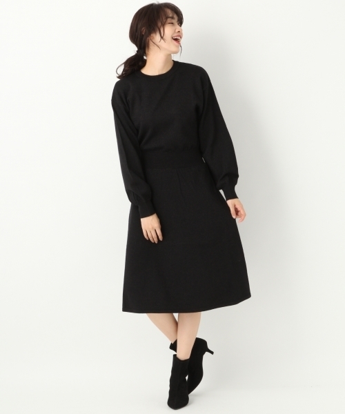 A part by(アパートバイ)の「12GラメキリカエCNワンピース 773439 (ワンピース・レディース・ブラック/ベージュ/グレー・FREE)」の6枚目の写真