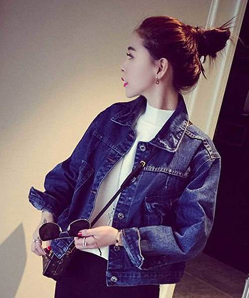 STYLEBLOCK（スタイルブロック）の「ダメージ加工デニムジャケット（デニムジャケット・レディース・ブルー・S/M/L/XL）」の9枚目の写真