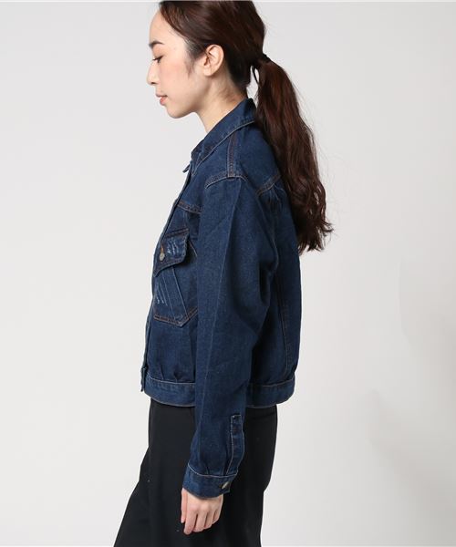 STYLEBLOCK（スタイルブロック）の「ダメージ加工デニムジャケット（デニムジャケット・レディース・ブルー・S/M/L/XL）」の7枚目の写真