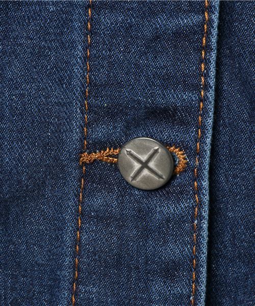 STYLEBLOCK（スタイルブロック）の「ダメージ加工デニムジャケット（デニムジャケット・レディース・ブルー・S/M/L/XL）」の6枚目の写真