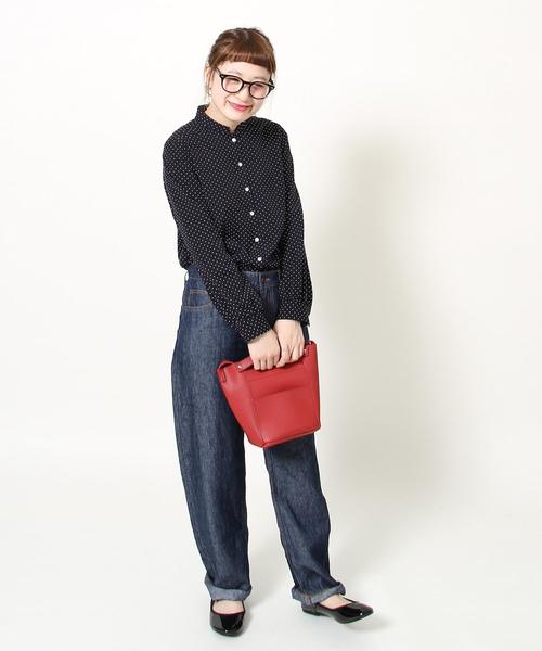 coen（コーエン）の「ドットプリントブラウス（シャツ/ブラウス・レディース・ネイビー・LARGE/MEDIUM）」の7枚目の写真