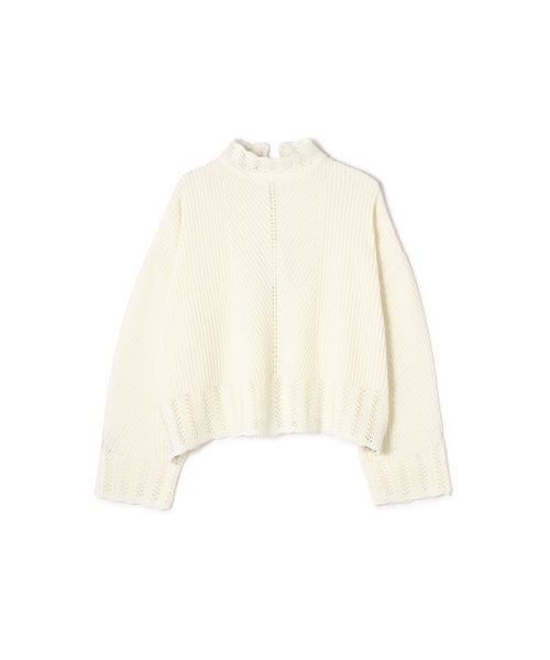 FREE'S MART(フリーズマート)の「透かし柄ハイネックニット(ニット/セーター・レディース・ブラック/ブルー/ホワイト・FREE)」の2枚目の写真