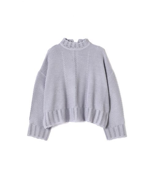 FREE'S MART(フリーズマート)の「透かし柄ハイネックニット(ニット/セーター・レディース・ブラック/ブルー/ホワイト・FREE)」の3枚目の写真