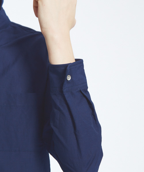 ABAHOUSE（アバハウス）の「リネンコットンスタンドシャツ（シャツ/ブラウス・メンズ・ネイビー/ホワイト/サックスブルー・44/46/48/50）」の10枚目の写真