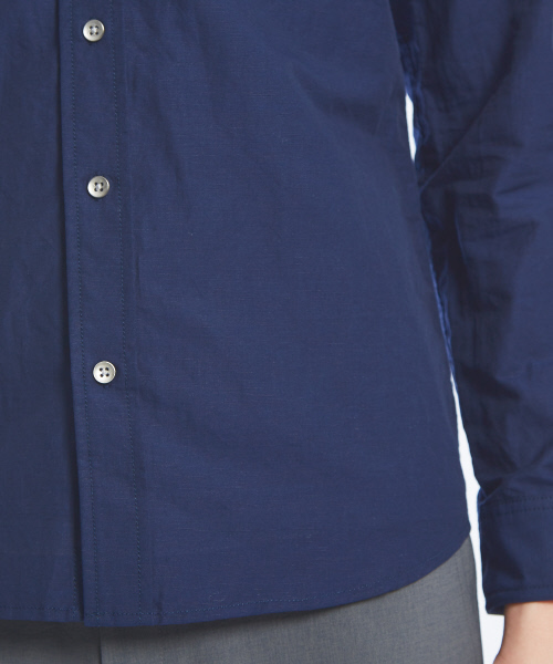 ABAHOUSE（アバハウス）の「リネンコットンスタンドシャツ（シャツ/ブラウス・メンズ・ネイビー/ホワイト/サックスブルー・44/46/48/50）」の12枚目の写真