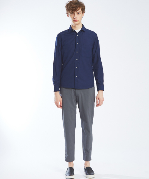 ABAHOUSE（アバハウス）の「リネンコットンスタンドシャツ（シャツ/ブラウス・メンズ・ネイビー/ホワイト/サックスブルー・44/46/48/50）」の14枚目の写真