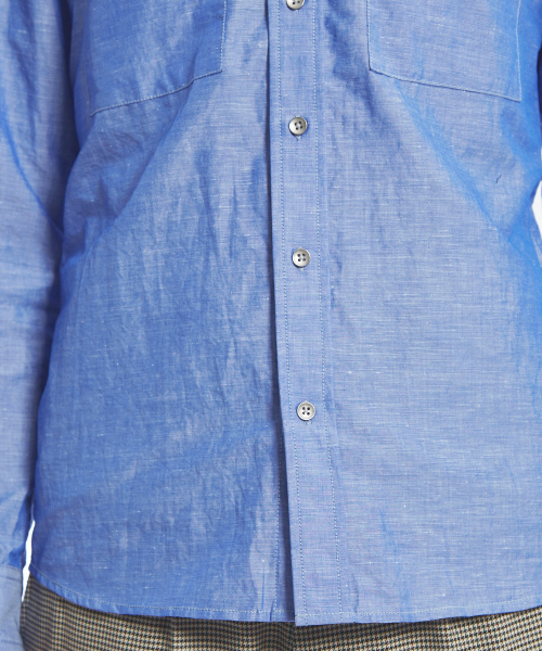ABAHOUSE（アバハウス）の「リネンコットンスタンドシャツ（シャツ/ブラウス・メンズ・ネイビー/ホワイト/サックスブルー・44/46/48/50）」の15枚目の写真