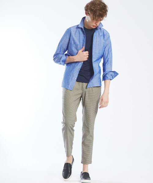 ABAHOUSE（アバハウス）の「リネンコットンスタンドシャツ（シャツ/ブラウス・メンズ・ネイビー/ホワイト/サックスブルー・44/46/48/50）」の18枚目の写真