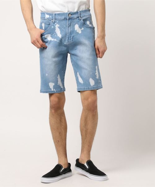 STYLEBLOCK（スタイルブロック）の「デニム迷彩柄ショートパンツ（デニムパンツ・メンズ・サックスブルー/カモフラージュ/ブルー・XL/M/L）」の2枚目の写真