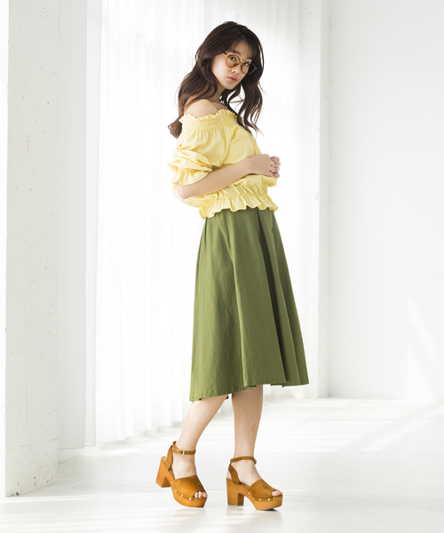 WEGO（ウィゴー）の「WEGO/シアサッカーフリルオフショルブラウス（シャツ/ブラウス・レディース・ブルー系その他4/ブラック系その他2/ホワイト/ライトイエロー・FREE）」の15枚目の写真