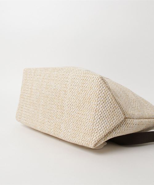 PASSE-DIX（パスディス）の「PASSE-DIX/パスディス　雑材調通し手トート（トートバッグ・レディース・ブラック/ベージュ/アイボリー・FREE）」の5枚目の写真