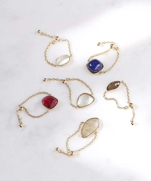 SIENA ROSE（シエナロゼ）の「GEMSTONE・スライスカットリング[グリーンアメジスト]（リング・レディース・イエローゴールド・9号/13号）」の8枚目の写真