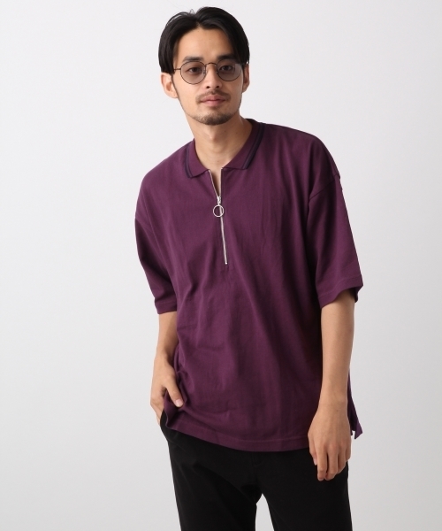 RAGEBLUE（レイジブルー）の「ハーフZIPポロシャツ/803718（ポロシャツ・メンズ・ブルー/ホワイト/ブラック/パープル・SMALL/MEDIUM/LARGE）」の4枚目の写真