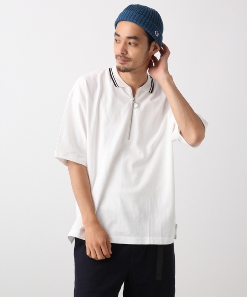 RAGEBLUE（レイジブルー）の「ハーフZIPポロシャツ/803718（ポロシャツ・メンズ・ブルー/ホワイト/ブラック/パープル・SMALL/MEDIUM/LARGE）」の2枚目の写真