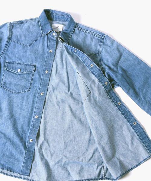 SHIPS JET BLUE（シップスジェットブルー）の「SHIPS JET BLUE: NEWデニムウエスタンシャツ（シャツ/ブラウス・メンズ・ライトブルー/ブルー・SMALL/MEDIUM/X-SMALL/LARGE）」の11枚目の写真