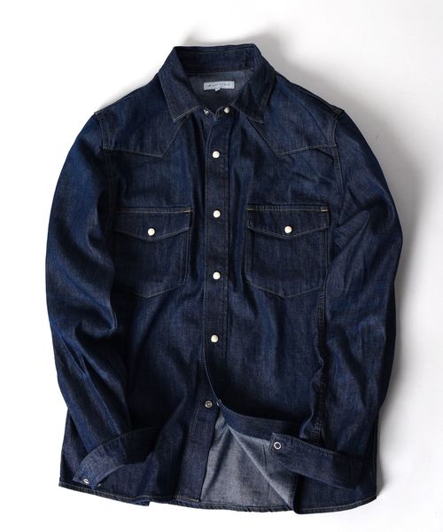 SHIPS JET BLUE（シップスジェットブルー）の「SHIPS JET BLUE: NEWデニムウエスタンシャツ（シャツ/ブラウス・メンズ・ライトブルー/ブルー・SMALL/MEDIUM/X-SMALL/LARGE）」の14枚目の写真