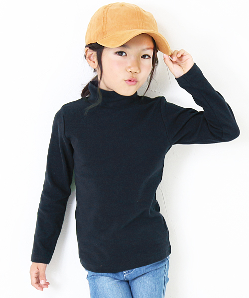 devirock(デビロック)の「厚手もっちりハイネック長袖Tシャツ(Tシャツ/カットソー・キッズ・ヘザーチャコール/ブラック/ネイビー・100cm/110cm/120cm/130cm/140cm/150cm/160cm)」の3枚目の写真