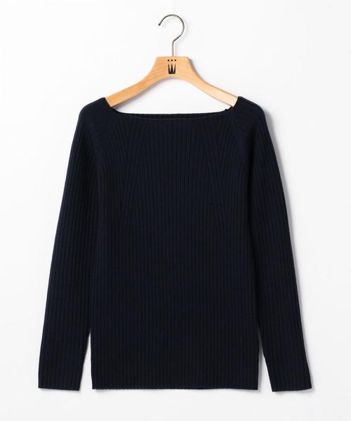 Tiara（ティアラ）の「スクエアネックリブニット（ニット/セーター・レディース・オレンジ/ラベンダー/キャメル/ネイビー・FREE）」の5枚目の写真