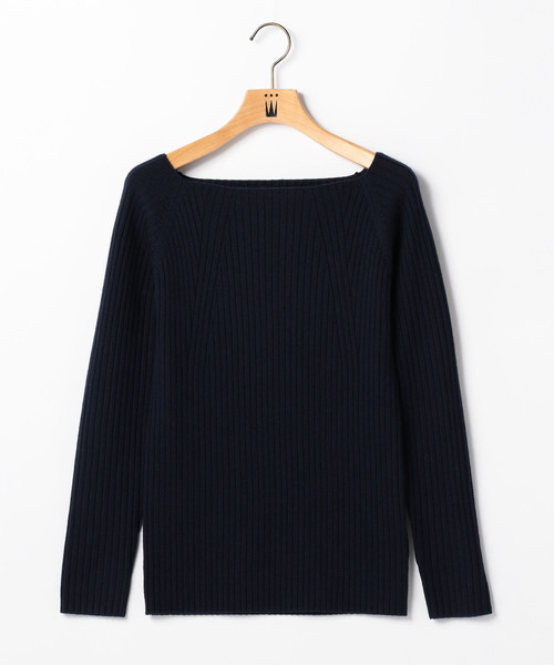 Tiara（ティアラ）の「スクエアネックリブニット（ニット/セーター・レディース・オレンジ/ラベンダー/キャメル/ネイビー・FREE）」の2枚目の写真