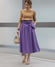 スクエアネックリブニット