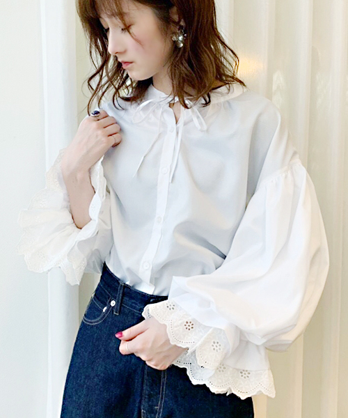 apres jour（アプレジュール）の「袖レースボリュームブラウス【ZOZOTOWN限定アイテム】（シャツ/ブラウス・レディース・オフホワイト/ピンクベージュ/クリーム/ライトカーキ・フリー）」の21枚目の写真