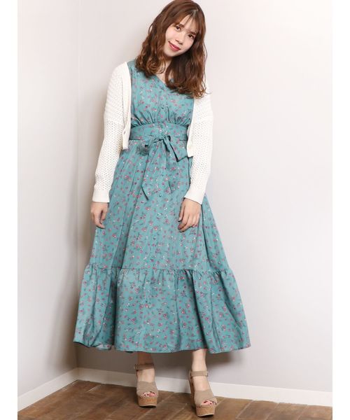 dazzlin（ダズリン）の「リトルフラワーノーカラーマキシワンピース（ワンピース・レディース・オフホワイト/ブラック/ブルー・FREE）」の11枚目の写真