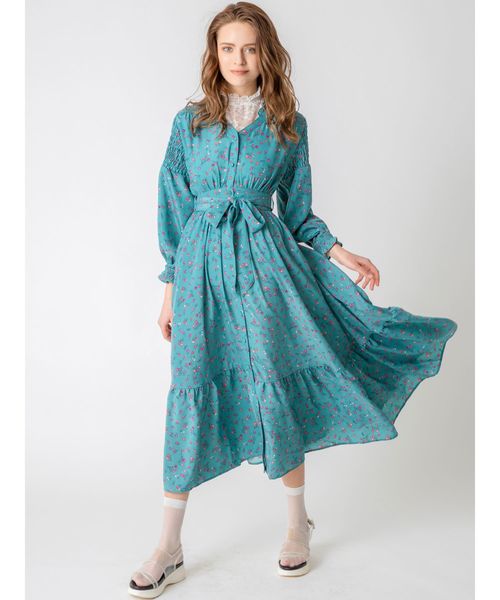 dazzlin（ダズリン）の「リトルフラワーノーカラーマキシワンピース（ワンピース・レディース・オフホワイト/ブラック/ブルー・FREE）」の20枚目の写真