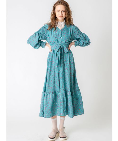 dazzlin（ダズリン）の「リトルフラワーノーカラーマキシワンピース（ワンピース・レディース・オフホワイト/ブラック/ブルー・FREE）」の21枚目の写真