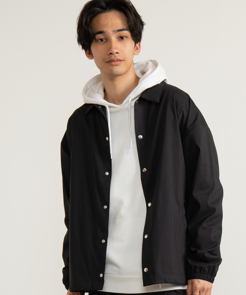 WEGO(ウィゴー)の「WEGO/DRY-MIXコーチジャケット(ブルゾン・メンズ・ブラック/ネイビー・MEDIUM/LARGE)」の1枚目の写真