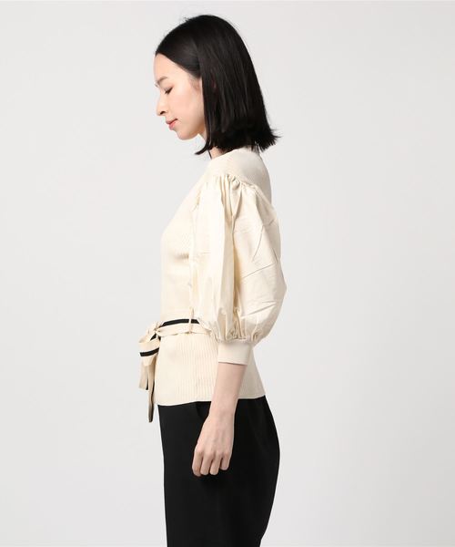 LUGG NAGG(ラグナグ)の「【Jewelobe/ ジュエローブ】ボリューム袖リブニットトップス(ニット/セーター・レディース・ネイビー/ブラック/ベージュ/オレンジ/パープル・FREE)」の11枚目の写真