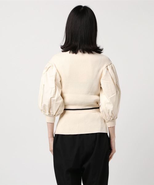 LUGG NAGG(ラグナグ)の「【Jewelobe/ ジュエローブ】ボリューム袖リブニットトップス(ニット/セーター・レディース・ネイビー/ブラック/ベージュ/オレンジ/パープル・FREE)」の7枚目の写真