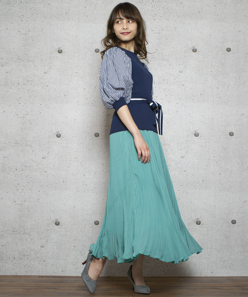 LUGG NAGG(ラグナグ)の「【Jewelobe/ ジュエローブ】ボリューム袖リブニットトップス(ニット/セーター・レディース・ネイビー/ブラック/ベージュ/オレンジ/パープル・FREE)」の10枚目の写真