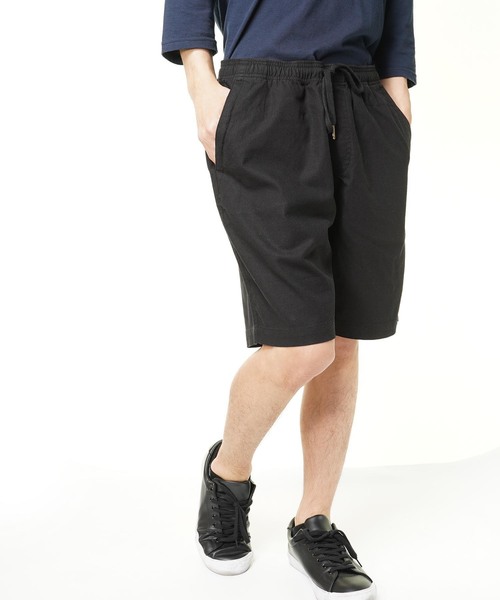 おしゃれスタ（オシャレスタ）の「コットンリネンショートパンツ(BG)（その他パンツ・メンズ・ホワイト/ブラック/ベージュ/カーキ/ネイビー・M/L）」の3枚目の写真