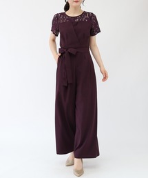 ビスチェ風レースワイドパンツ