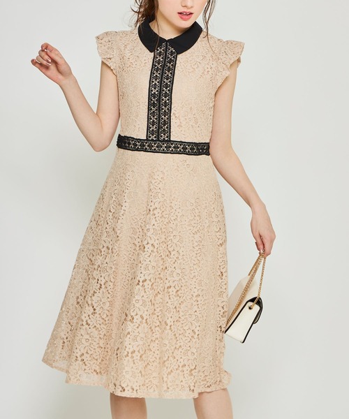 襟付きフラワーレース配色ワンピース ワンピース Tocco Closet トッコ クローゼット のファッション通販 Zozotown