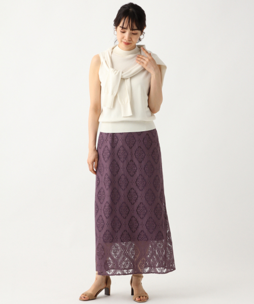 A part by（アパートバイ）の「14GPoRyCuクルーカーディガン　845795（カーディガン/ボレロ・レディース・ホワイト/ブラック/ブラウン・FREE）」の5枚目の写真