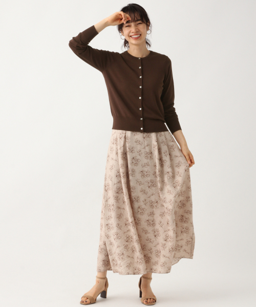 A part by（アパートバイ）の「14GPoRyCuクルーカーディガン　845795（カーディガン/ボレロ・レディース・ホワイト/ブラック/ブラウン・FREE）」の4枚目の写真