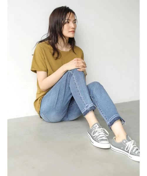 AMERICAN HOLIC(アメリカンホリック)の「12col.ねじり強撚カットプルオーバー*(Tシャツ/カットソー・レディース・オフホワイト/ブラック/キャメル/ミント/カーキ/モカ/杢グレー/グレー系その他/ベージュ/ライトピンク/チャコールグレー/ネイビー・L/M/S)」の21枚目の写真