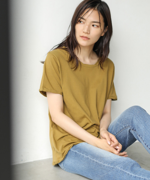 AMERICAN HOLIC(アメリカンホリック)の「12col.ねじり強撚カットプルオーバー*(Tシャツ/カットソー・レディース・オフホワイト/ブラック/キャメル/ミント/カーキ/モカ/杢グレー/グレー系その他/ベージュ/ライトピンク/チャコールグレー/ネイビー・L/M/S)」の11枚目の写真