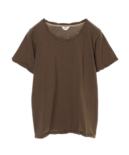 AMERICAN HOLIC(アメリカンホリック)の「12col.ねじり強撚カットプルオーバー*(Tシャツ/カットソー・レディース・オフホワイト/ブラック/キャメル/ミント/カーキ/モカ/杢グレー/グレー系その他/ベージュ/ライトピンク/チャコールグレー/ネイビー・L/M/S)」の6枚目の写真