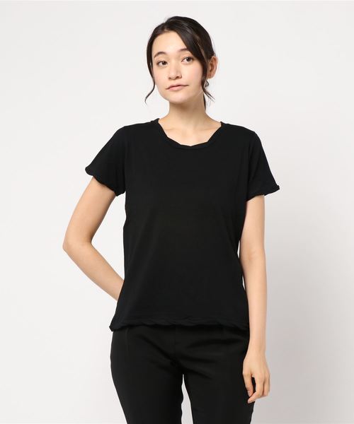 AMERICAN HOLIC(アメリカンホリック)の「12col.ねじり強撚カットプルオーバー*(Tシャツ/カットソー・レディース・オフホワイト/ブラック/キャメル/ミント/カーキ/モカ/杢グレー/グレー系その他/ベージュ/ライトピンク/チャコールグレー/ネイビー・L/M/S)」の14枚目の写真
