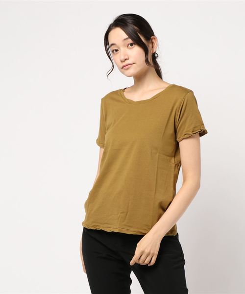AMERICAN HOLIC(アメリカンホリック)の「12col.ねじり強撚カットプルオーバー*(Tシャツ/カットソー・レディース・オフホワイト/ブラック/キャメル/ミント/カーキ/モカ/杢グレー/グレー系その他/ベージュ/ライトピンク/チャコールグレー/ネイビー・L/M/S)」の13枚目の写真