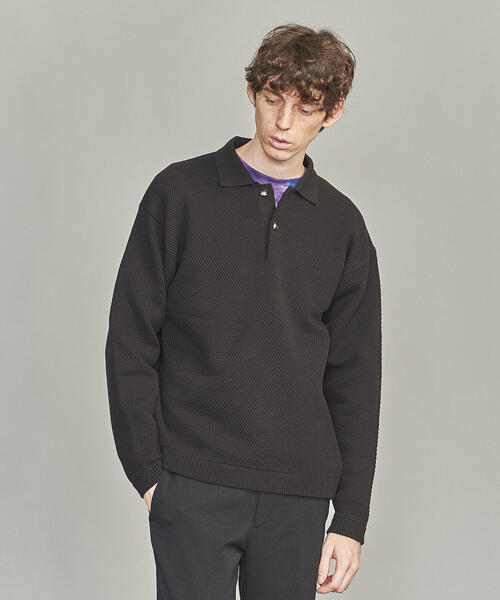 BEAUTY&YOUTH UNITED ARROWS（ビューティーアンドユースユナイテッドアローズ）の「BY バルキー ピケ ニット ポロシャツ（ポロシャツ・メンズ・ブラック/ライトピンク・XL/L/S/M）」の12枚目の写真
