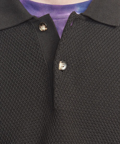 BEAUTY&YOUTH UNITED ARROWS（ビューティーアンドユースユナイテッドアローズ）の「BY バルキー ピケ ニット ポロシャツ（ポロシャツ・メンズ・ブラック/ライトピンク・XL/L/S/M）」の8枚目の写真