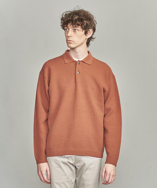 BEAUTY&YOUTH UNITED ARROWS（ビューティーアンドユースユナイテッドアローズ）の「BY バルキー ピケ ニット ポロシャツ（ポロシャツ・メンズ・ブラック/ライトピンク・XL/L/S/M）」の5枚目の写真