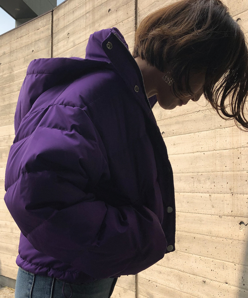 meJane(ミージェーン)の「ダウン×フェザーブルゾン(ダウンジャケット/コート・レディース・ブラック/パープル/レッド/カーキ/ライトベージュ・FREE)」の10枚目の写真