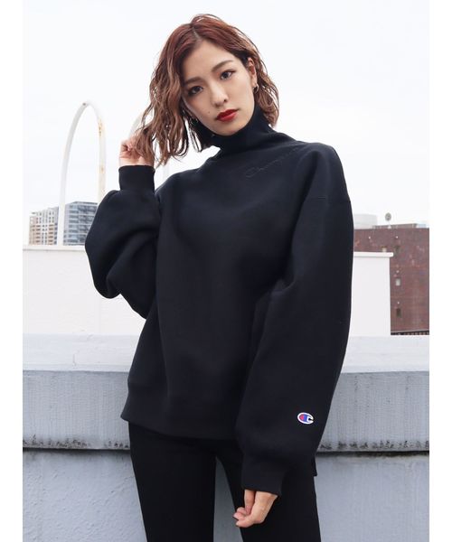 Champion(チャンピオン)の「【EMODA×Champion】ハイネックプルオーバー(スウェット・レディース・グレー/ブラック/パープル・FREE)」の12枚目の写真