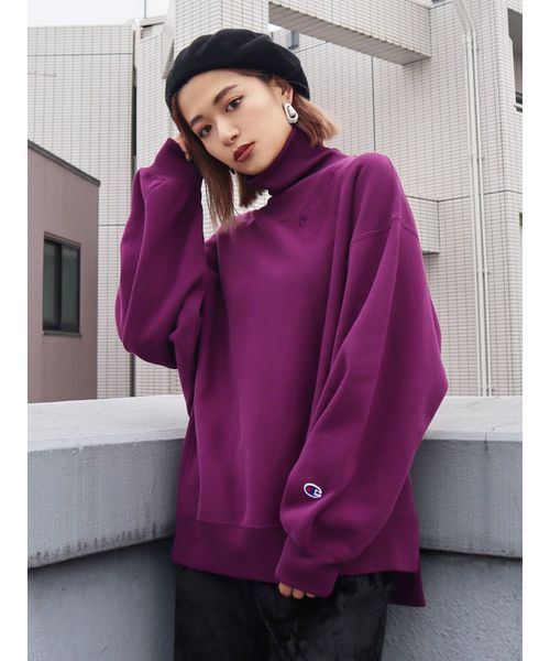 Champion(チャンピオン)の「【EMODA×Champion】ハイネックプルオーバー(スウェット・レディース・グレー/ブラック/パープル・FREE)」の15枚目の写真