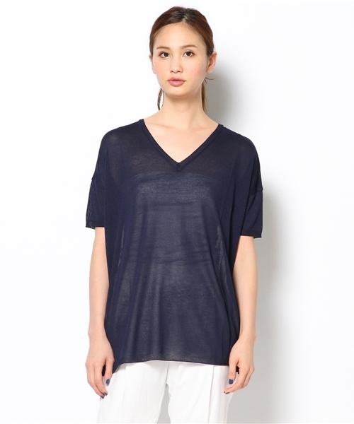 LOUNGEDRESS（ラウンジドレス）の「パネルコンビニット（ニット/セーター・レディース・オフホワイト/ネイビー・ﾌﾘ-）」の9枚目の写真