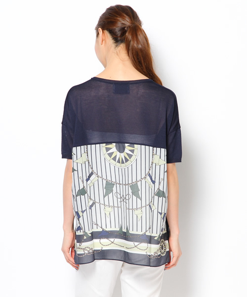 LOUNGEDRESS（ラウンジドレス）の「パネルコンビニット（ニット/セーター・レディース・オフホワイト/ネイビー・ﾌﾘ-）」の11枚目の写真